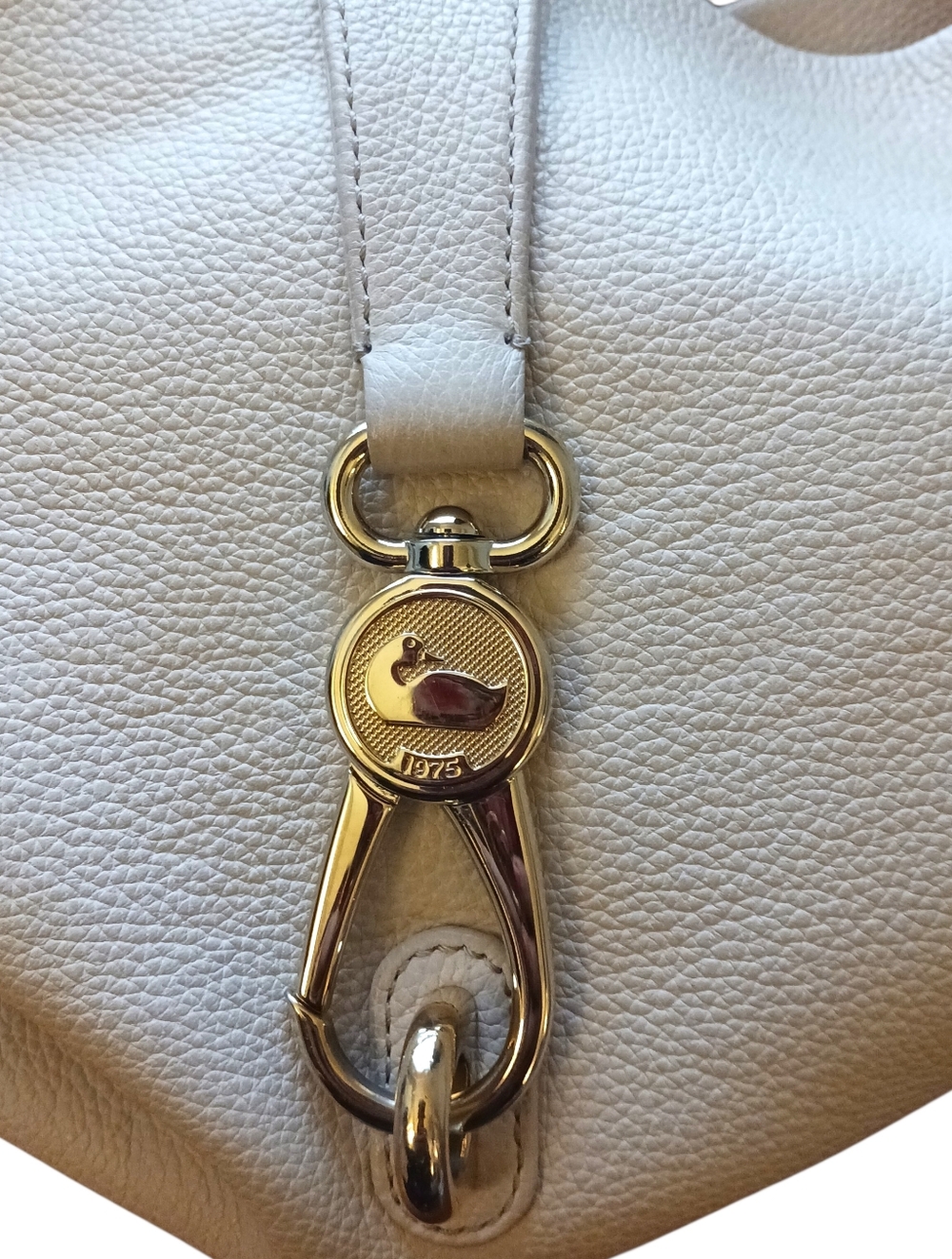 Dooney & Bourke Hobo Bag-Cream Belvedere Logo Lock 11.5x12x5 -EUC $398 Retail - Picture 7 of 15